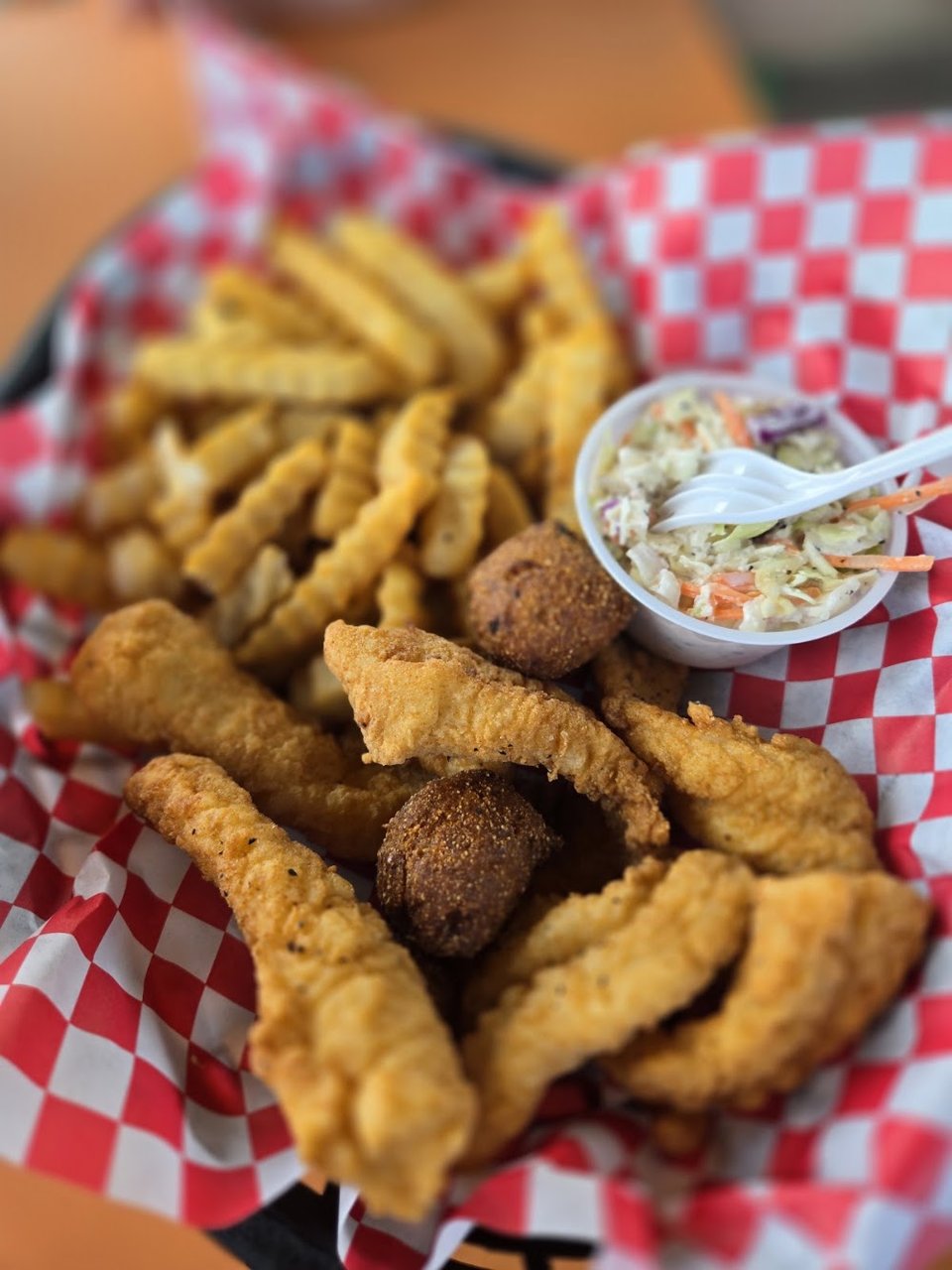 Food menu with burgers and fried chicken.